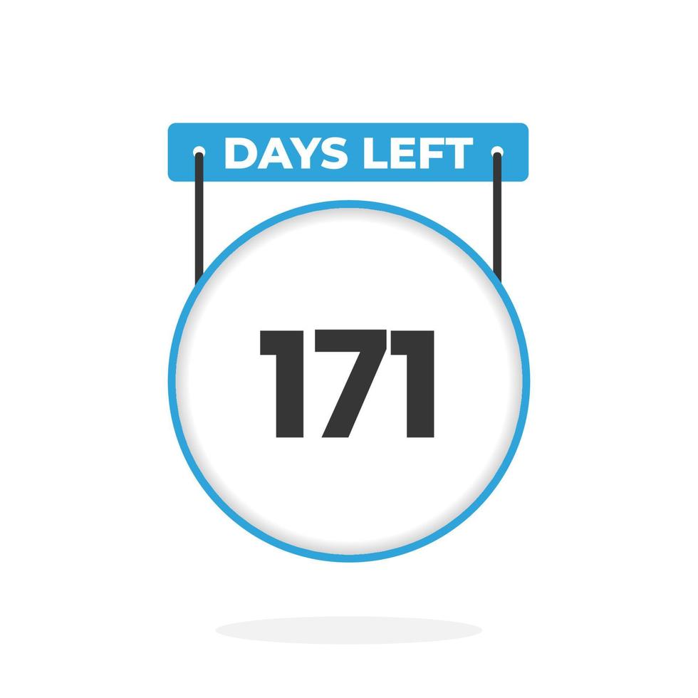 171 giorni sinistra conto alla rovescia per i saldi promozione. 171 giorni sinistra per partire promozionale i saldi bandiera vettore
