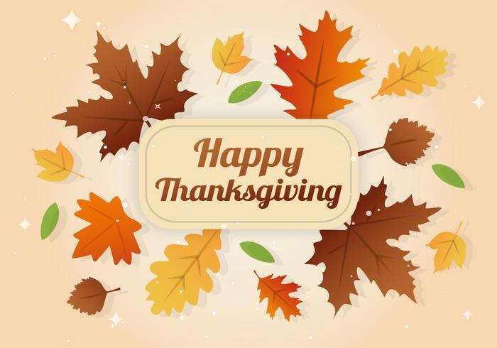 Happy Thanksgiving Day Leaves Banner vettore