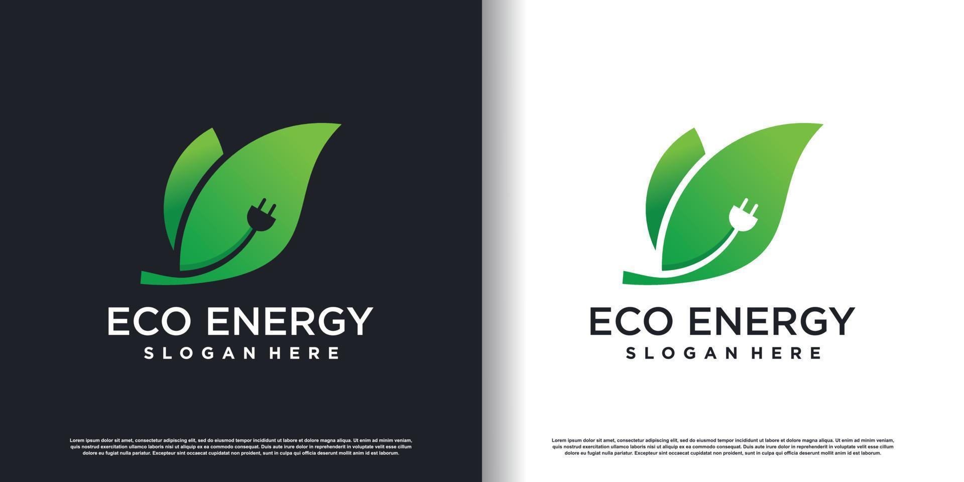 eco energia logo modello con creativo stile premio vettore