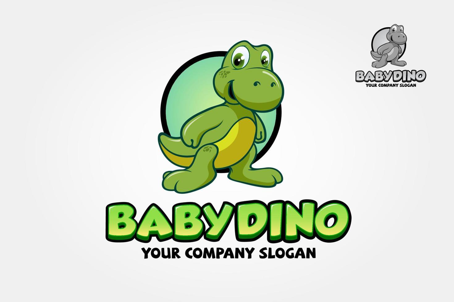 bambino dino logo cartone animato carattere. carino bambino dinosauro cartone animato mascotte. eccezionale e unico logo per il tuo giocoso azienda. vettore