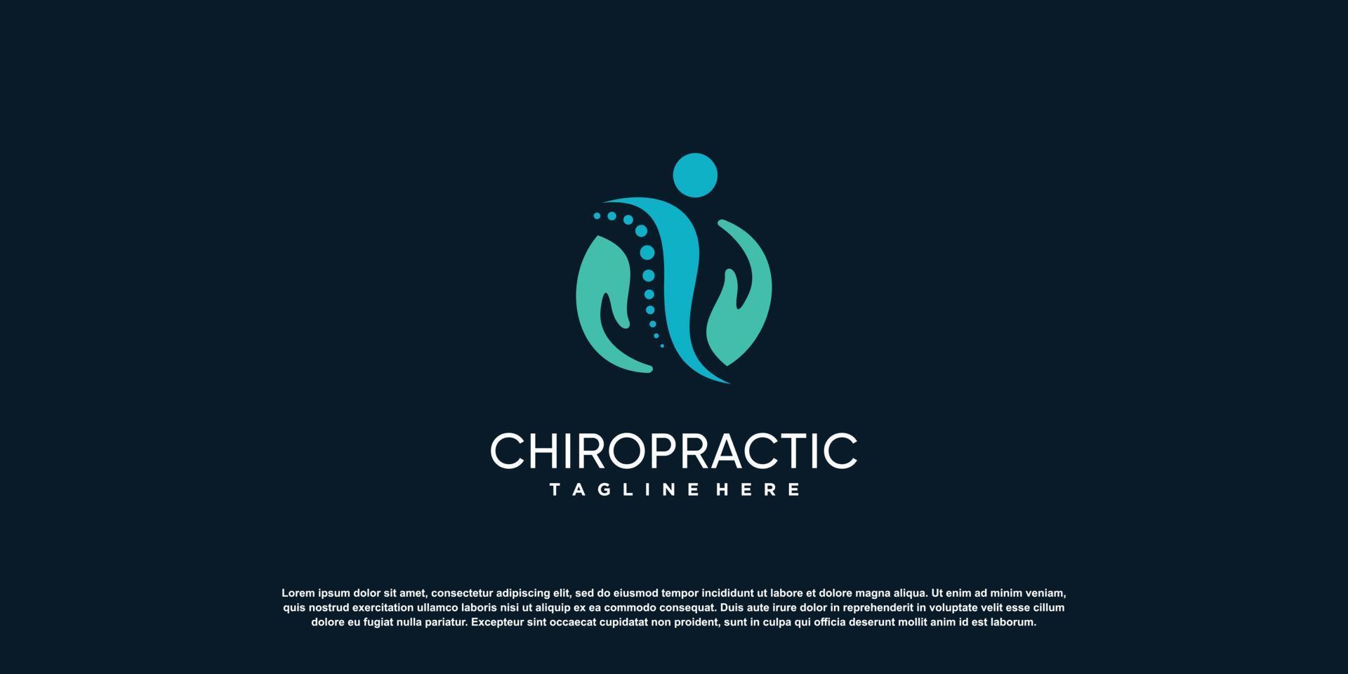 chiropratica logo design vettore con creativo astratto concetto