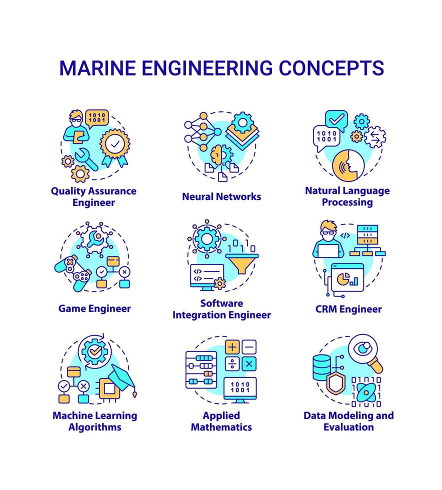 apprendimento moderno professioni concetto icone impostare. professionale formazione scolastica idea magro linea colore illustrazioni. isolato simboli. modificabile ictus. vettore