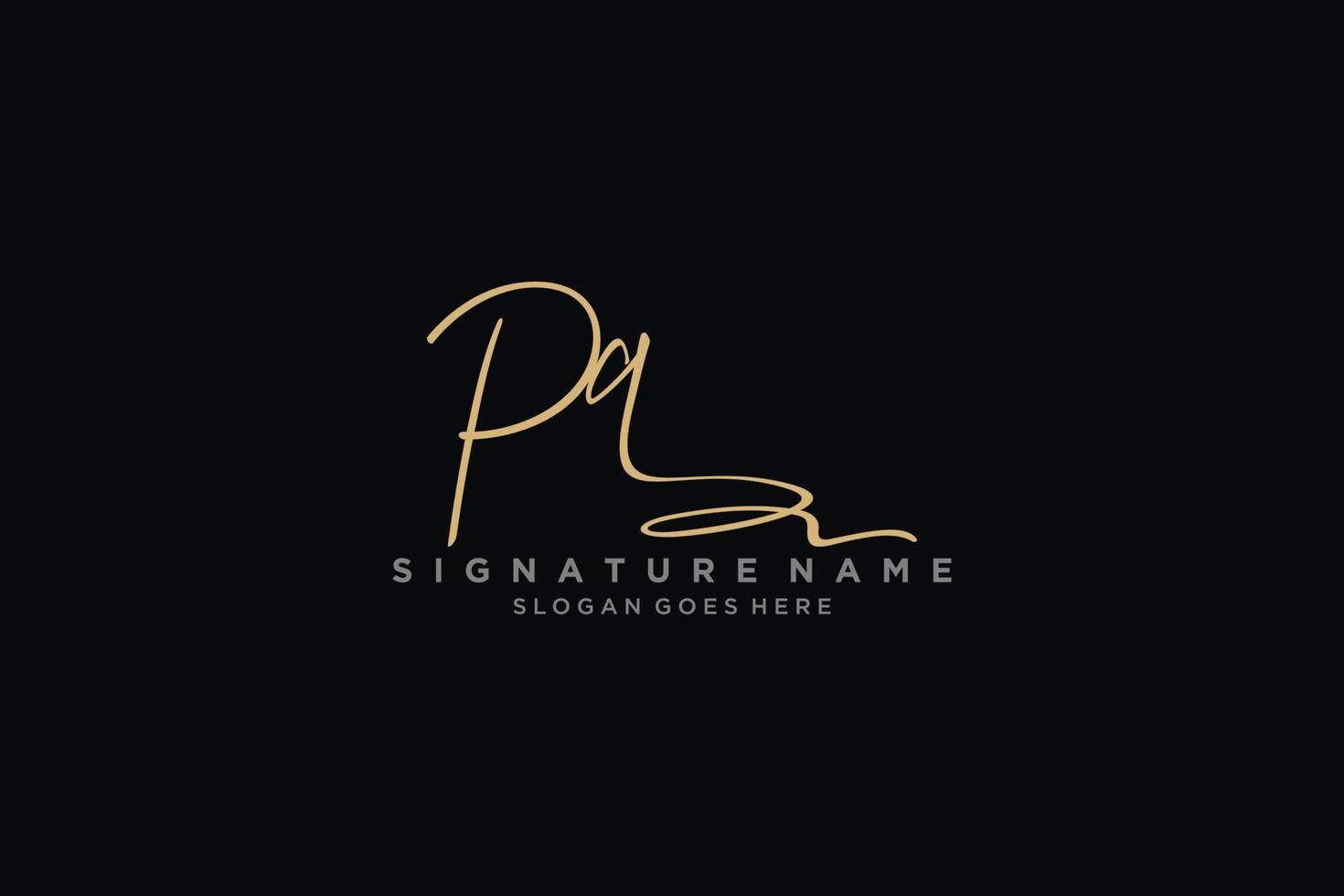 iniziale pq lettera firma logo modello elegante design logo cartello simbolo modello vettore icona