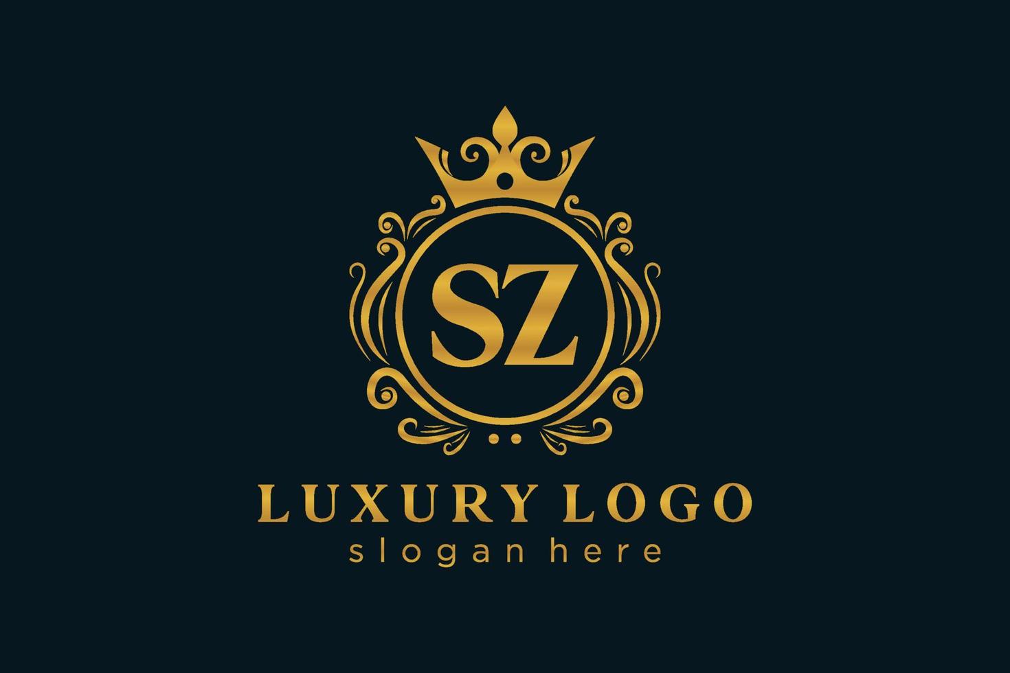 iniziale sz lettera reale lusso logo modello nel vettore arte per ristorante, regalità, boutique, bar, Hotel, araldico, gioielleria, moda e altro vettore illustrazione.