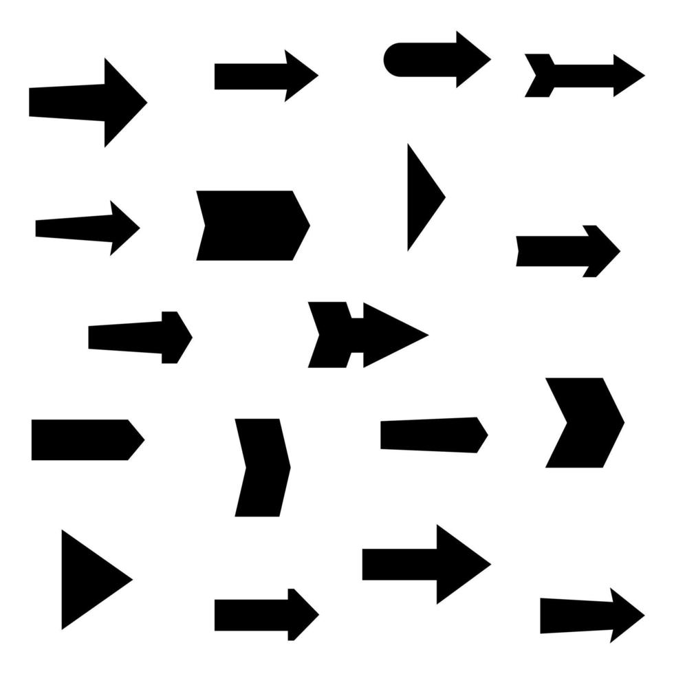 impostato di nero vario frecce. vettore illustrazione