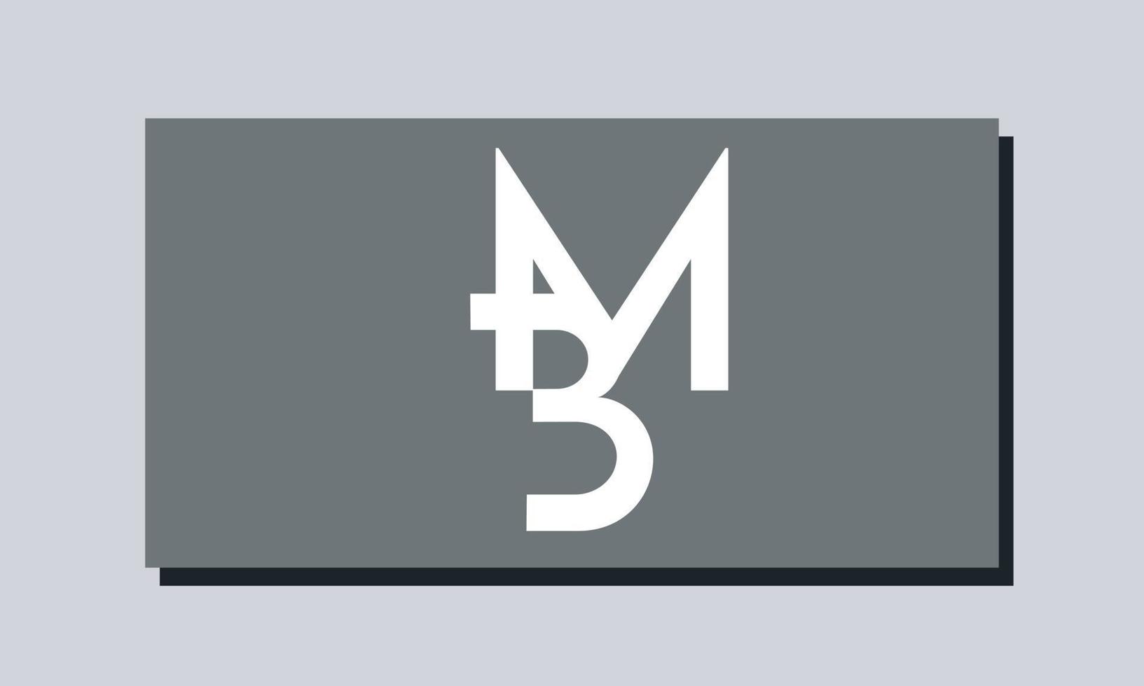 alfabeto lettere iniziali monogramma logo mb, bm, m e b vettore