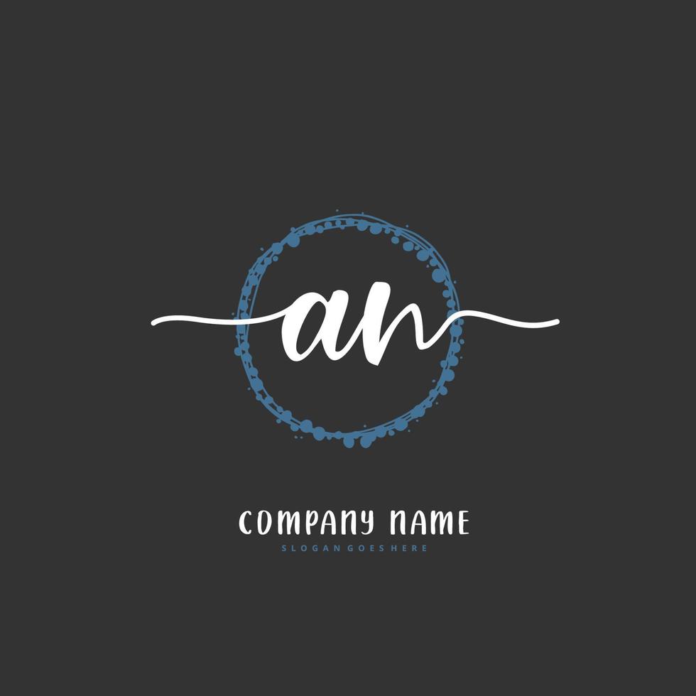 un iniziale grafia e firma logo design con cerchio. bellissimo design manoscritto logo per moda, squadra, nozze, lusso logo. vettore