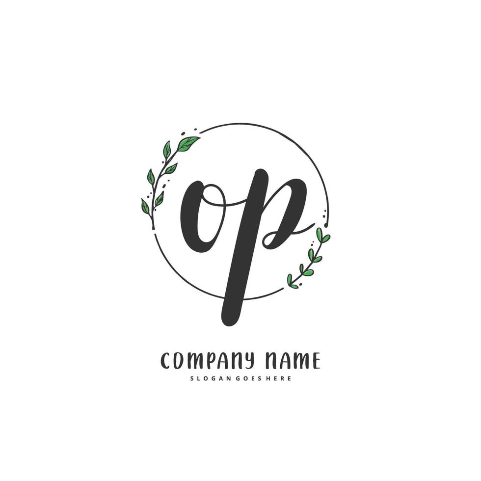 operazione iniziale grafia e firma logo design con cerchio. bellissimo design manoscritto logo per moda, squadra, nozze, lusso logo. vettore