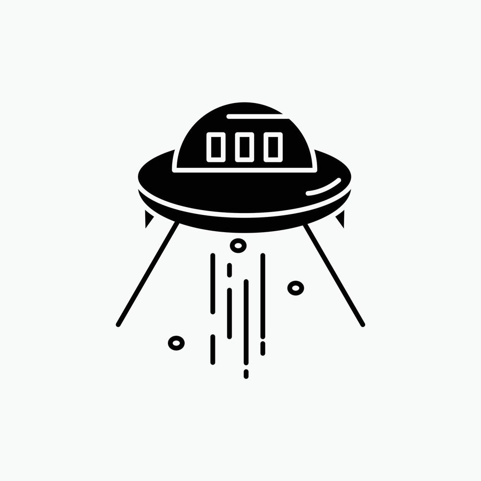 spazio nave. spazio. nave. razzo. alieno glifo icona. vettore isolato illustrazione