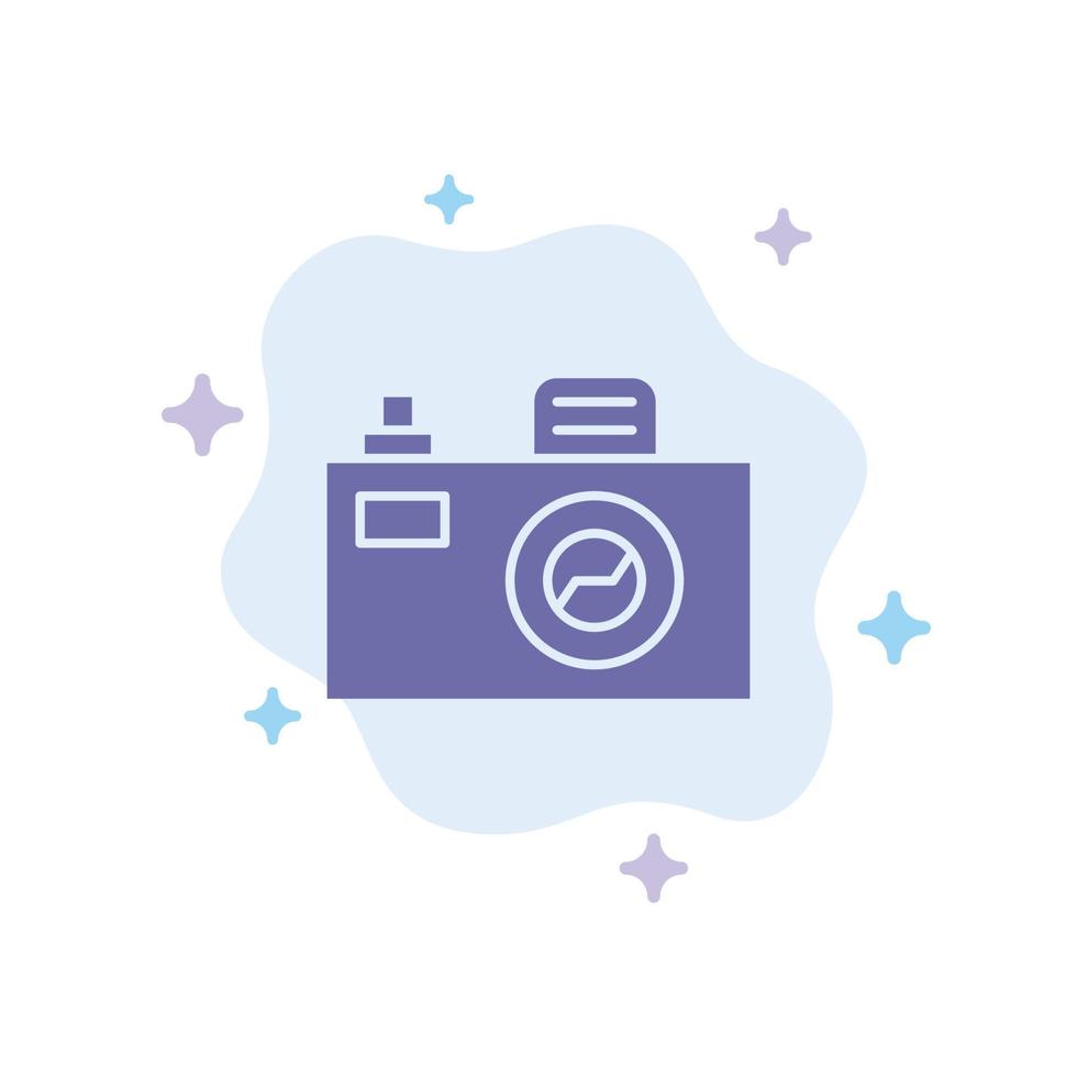 telecamera Immagine design blu icona su astratto nube sfondo vettore