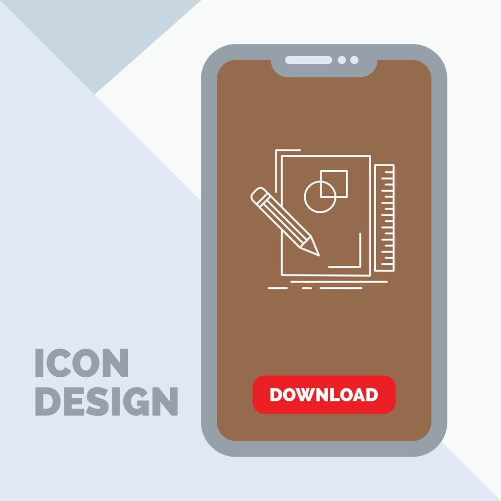 schizzo. schizzi. design. disegno. geometria linea icona nel mobile per Scarica pagina vettore