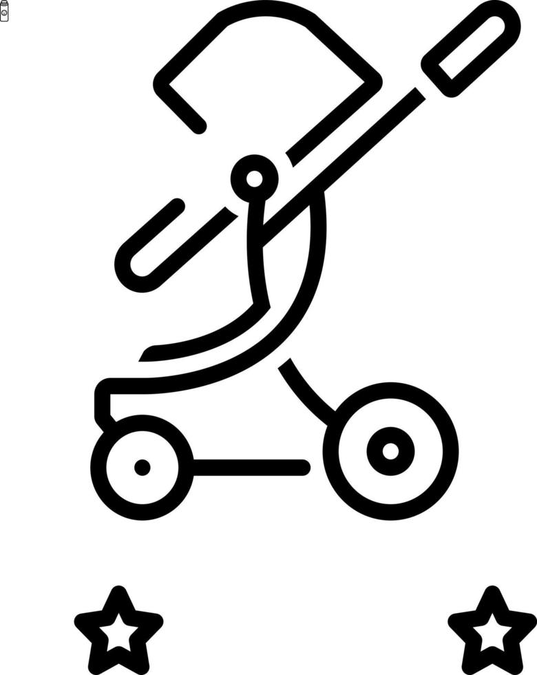 linea icona per bambino piccolo razzo vettore