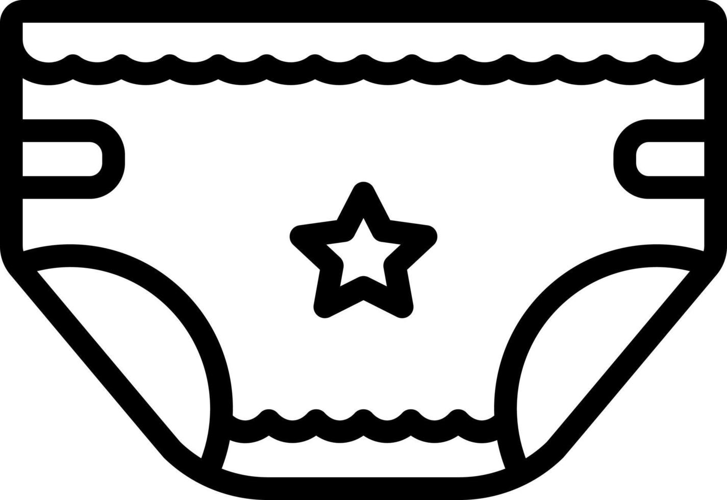 icona della linea per il pannolino del bambino vettore