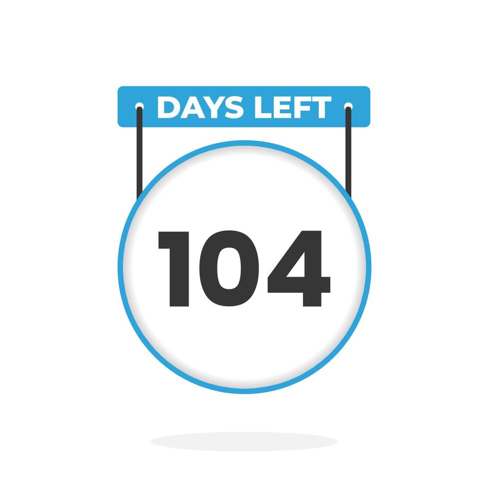104 giorni sinistra conto alla rovescia per i saldi promozione. 104 giorni sinistra per partire promozionale i saldi bandiera vettore