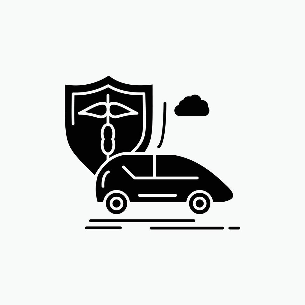 macchina. mano. assicurazione. trasporto. sicurezza glifo icona. vettore isolato illustrazione