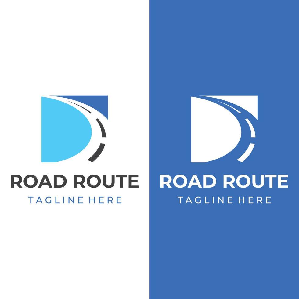 logo design modello autostrada, asfalto strada percorso, logo.traffico può essere per attività commerciale, cartello, azienda. vettore