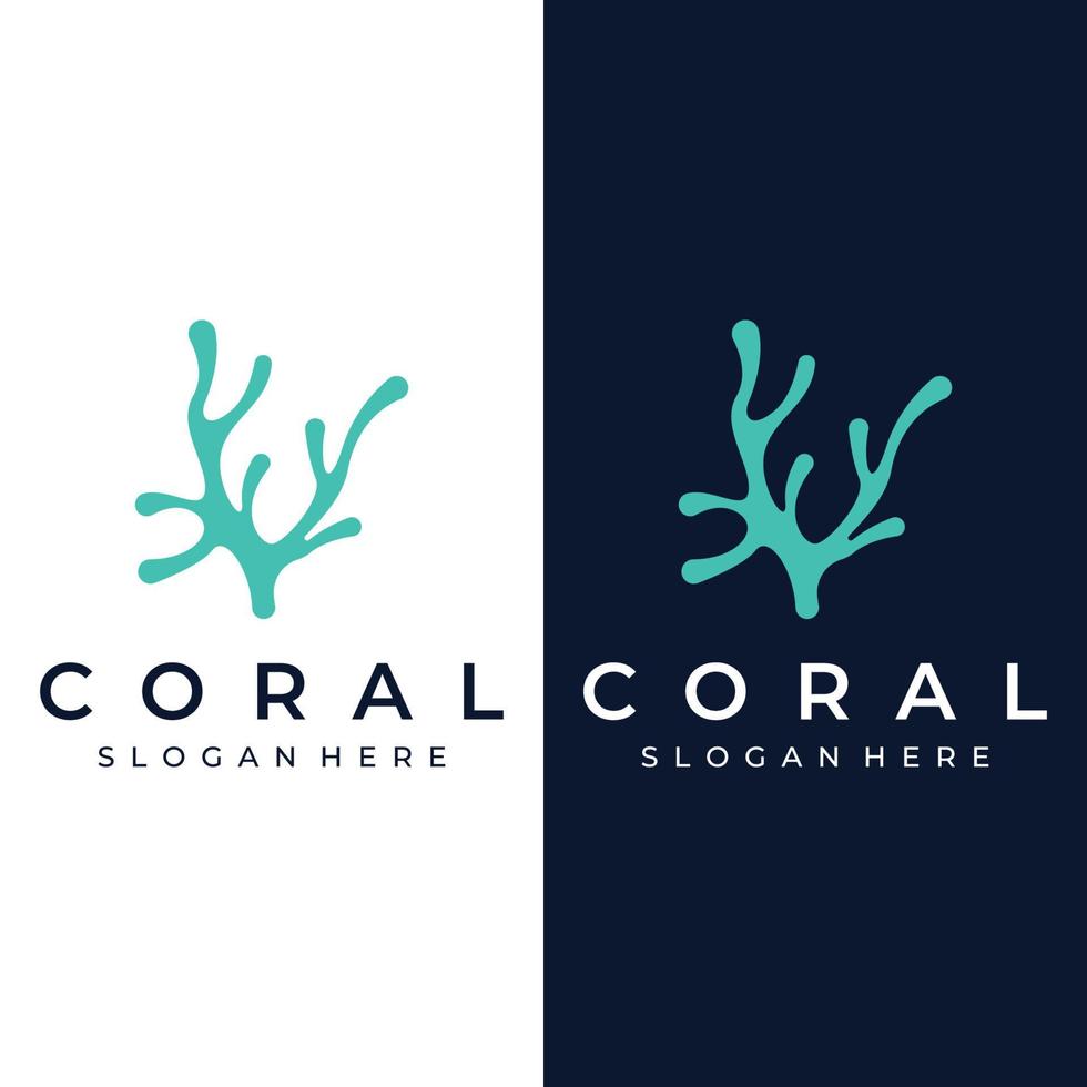 bellissimo colorato subacqueo naturale corallo scogliera logo creativo design. corallo barriere per pesce habitat. vettore