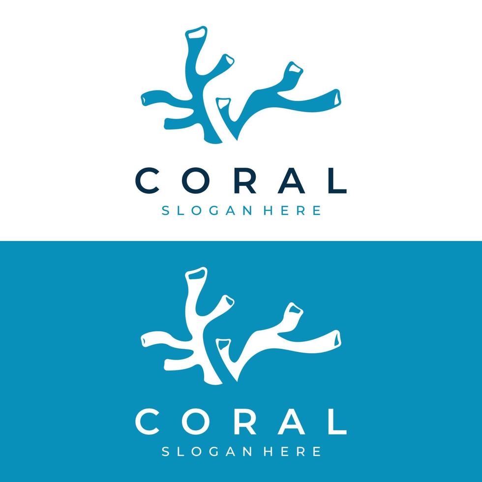 bellissimo colorato subacqueo naturale corallo scogliera logo creativo design. corallo barriere per pesce habitat. vettore