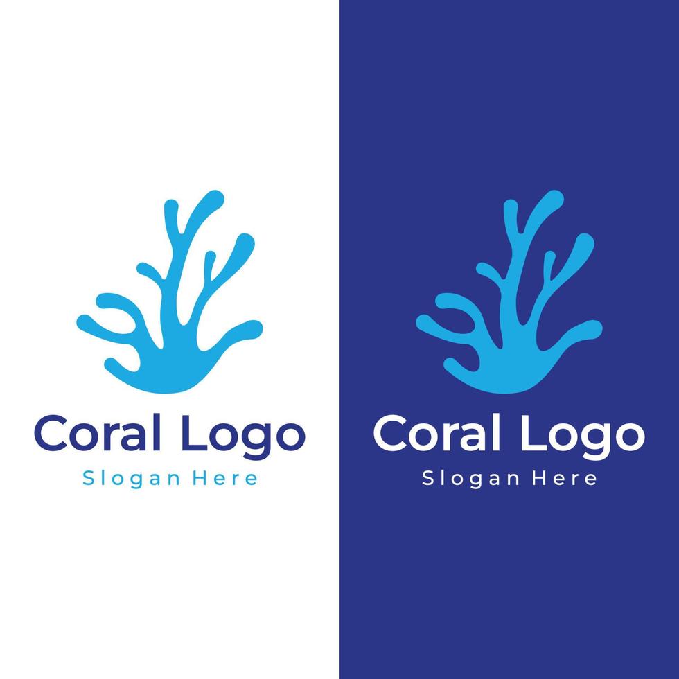 bellissimo colorato subacqueo naturale corallo scogliera logo creativo design. corallo barriere per pesce habitat. vettore