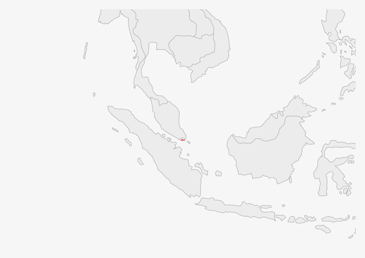 Singapore carta geografica evidenziato nel Singapore bandiera colori vettore