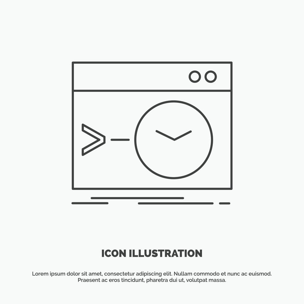 amministratore comando. radice. Software. terminale icona. linea vettore grigio simbolo per ui e ux. sito web o mobile applicazione
