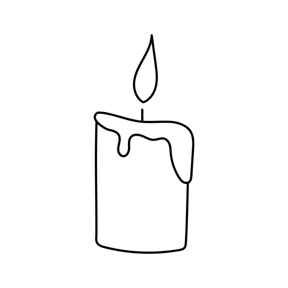 mano disegnato vettore illustrazione ardente candela.