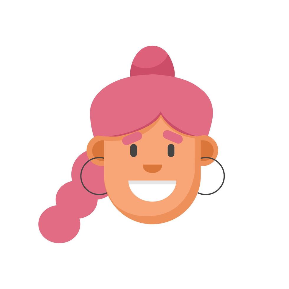 rosa capelli piatto stile ragazza viso. minimalismo, digitale illustrazione vettore