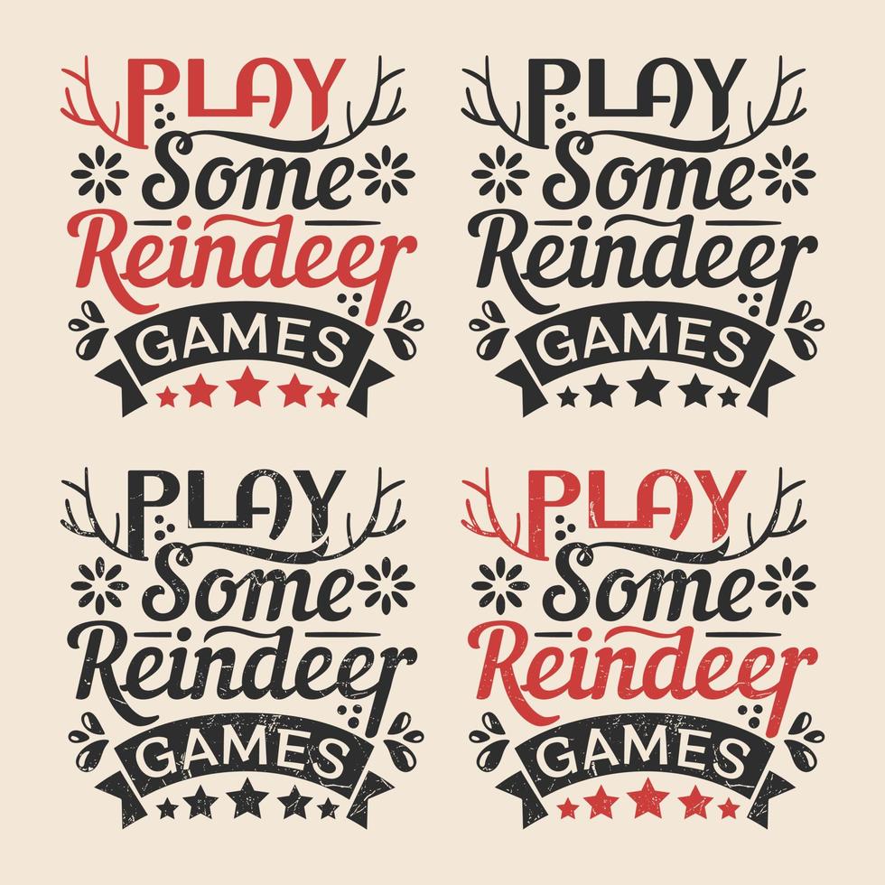 giocare alcuni renna Giochi Natale tipografia design vettore