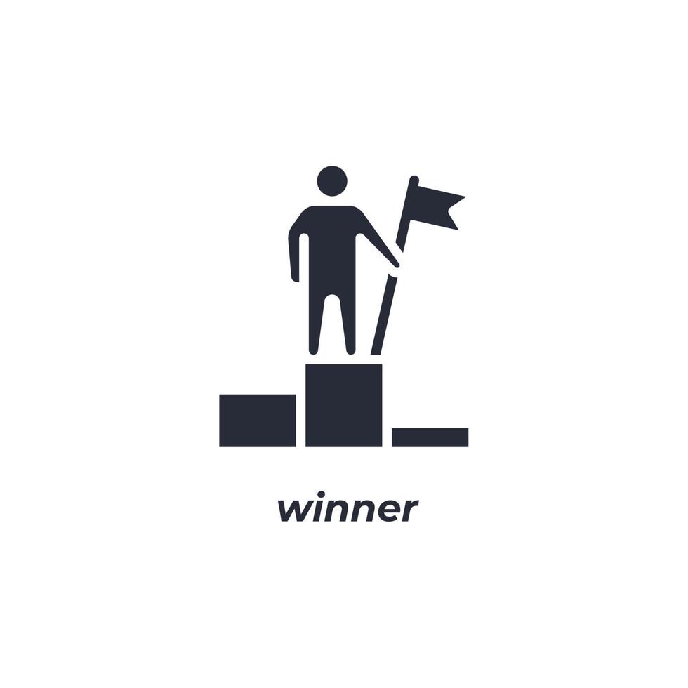 vettore cartello vincitore simbolo è isolato su un' bianca sfondo. icona colore modificabile.