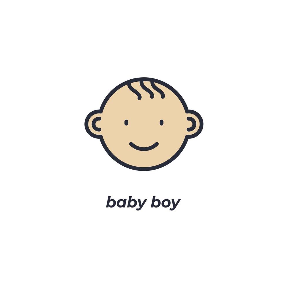 vettore cartello bambino ragazzo simbolo è isolato su un' bianca sfondo. icona colore modificabile.