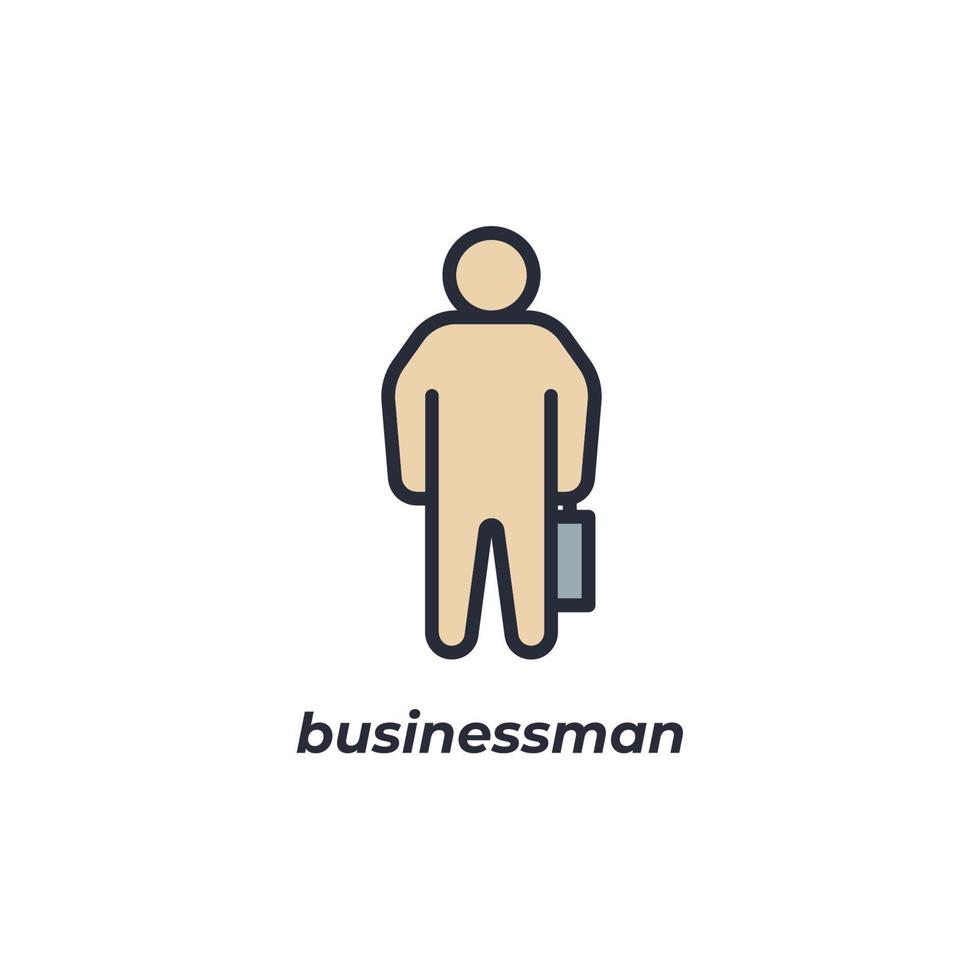 vettore cartello uomo d'affari simbolo è isolato su un' bianca sfondo. icona colore modificabile.