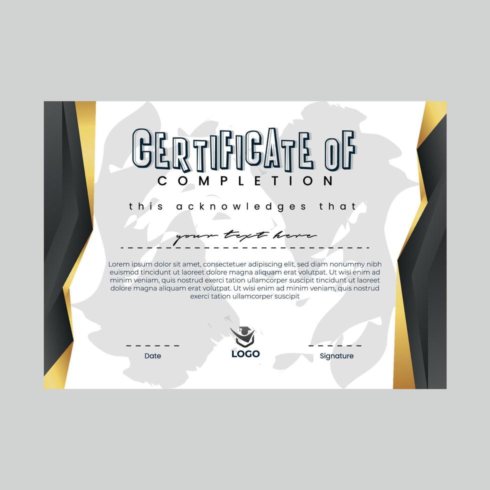 certificato design con sfondo vettore