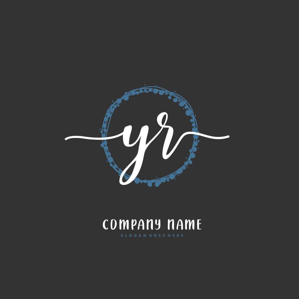 anni iniziale grafia e firma logo design con cerchio. bellissimo design manoscritto logo per moda, squadra, nozze, lusso logo. vettore