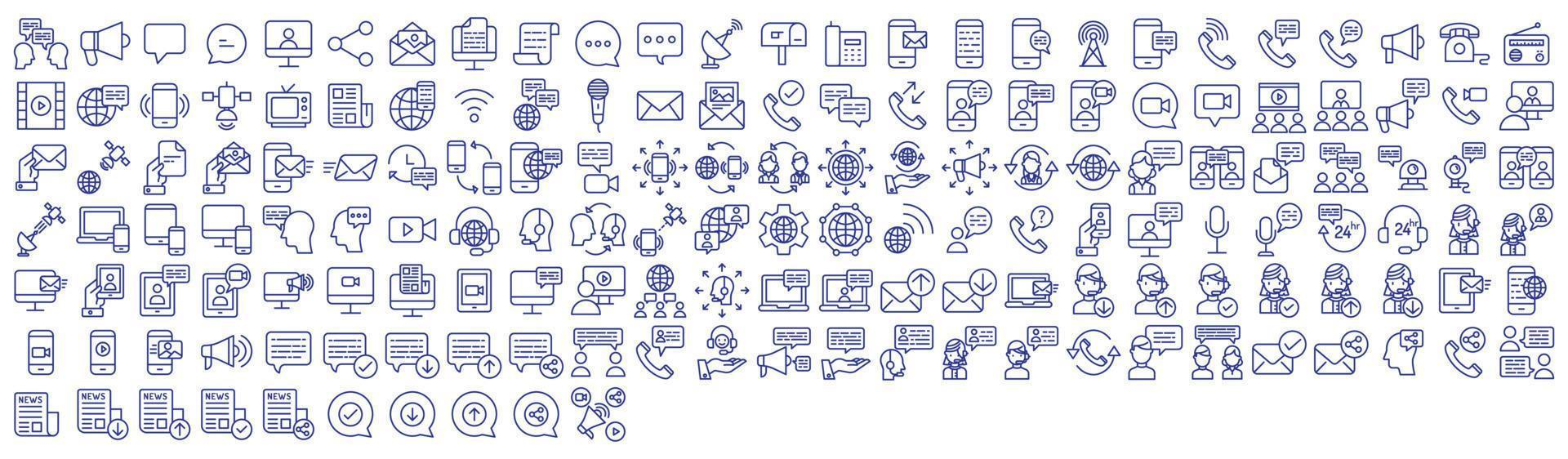 collezione di icone relazionato per messaggistica e comunicazione, Compreso icone piace telefono chiamata, Radio, mic e di più. vettore illustrazioni, pixel Perfetto