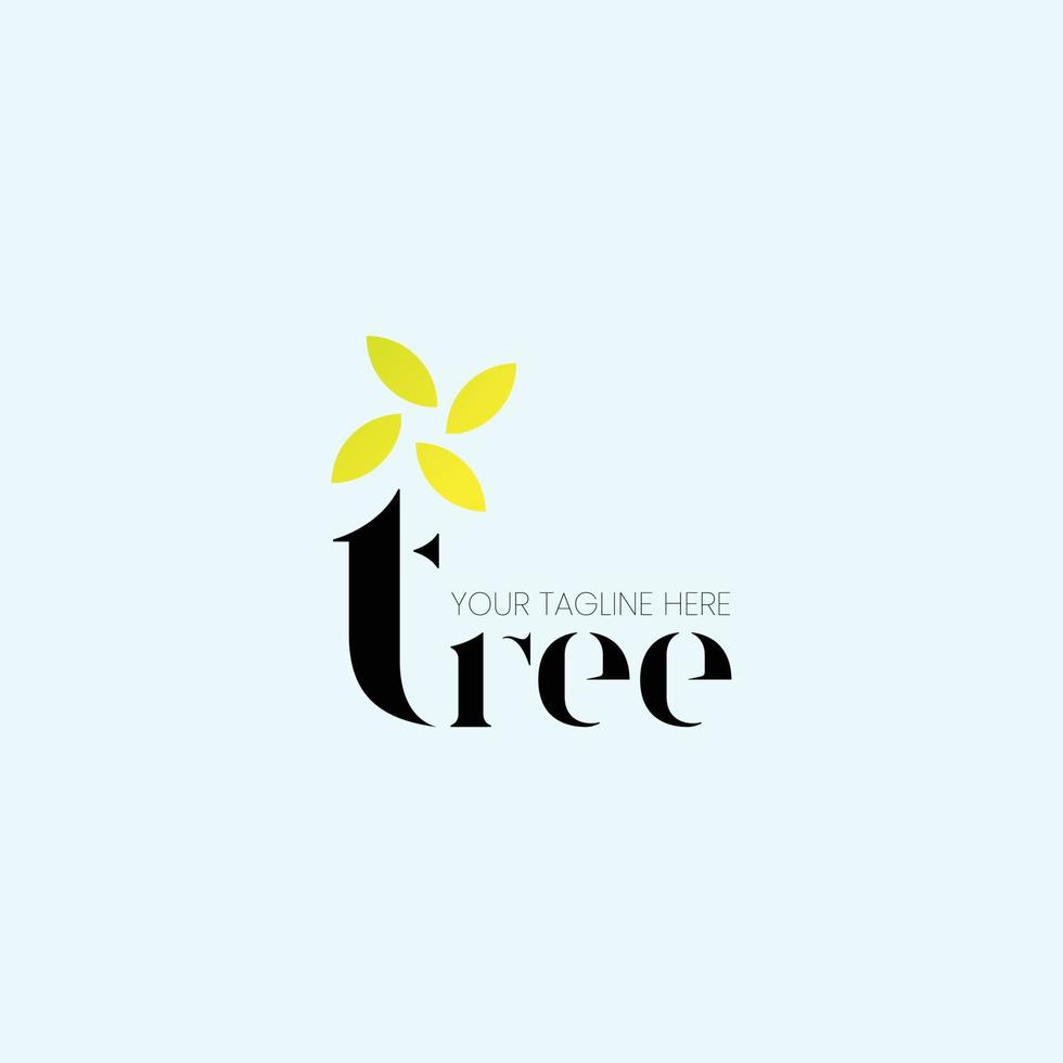 creativo pulito logo design per albero pianta vettore