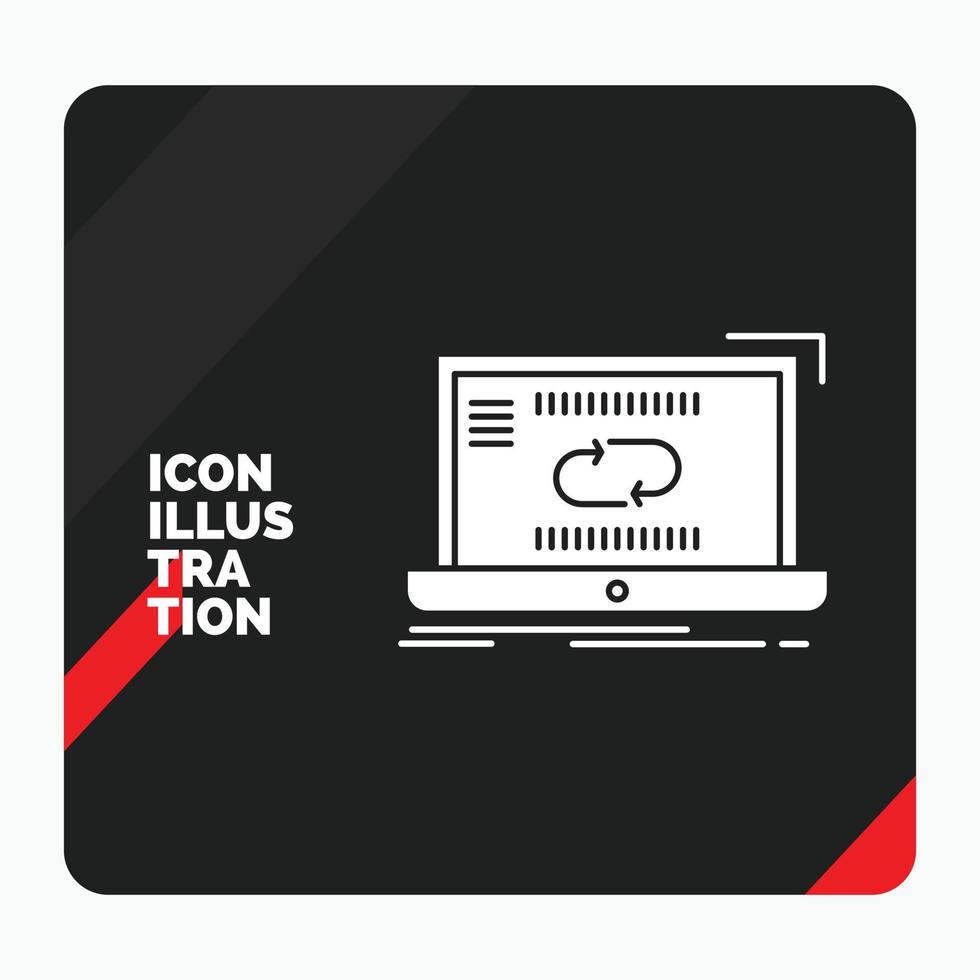 rosso e nero creativo presentazione sfondo per comunicazione. connessione. collegamento. sincronizzare. sincronizzazione glifo icona vettore