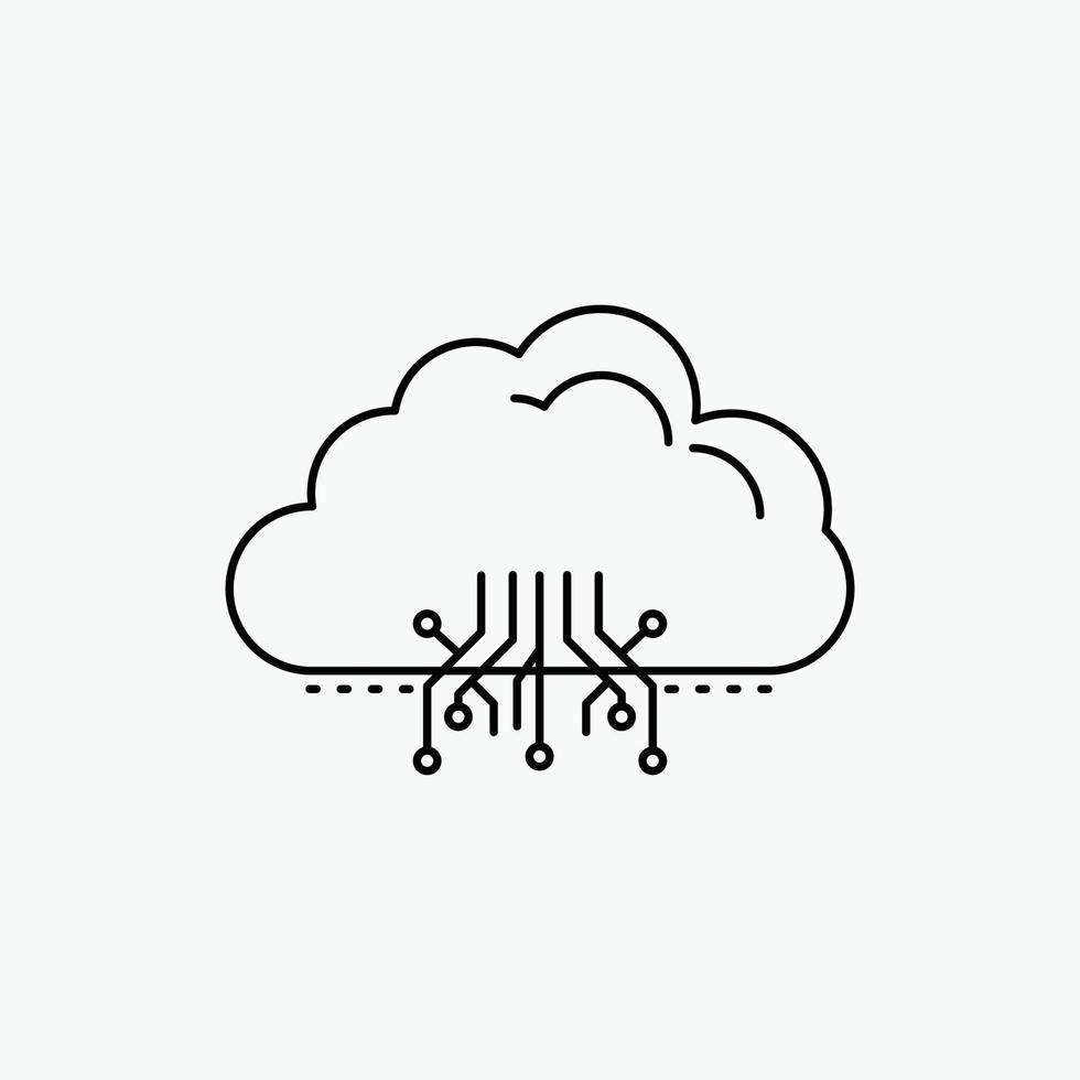 nube. informatica. dati. ospitando. Rete linea icona. vettore isolato illustrazione