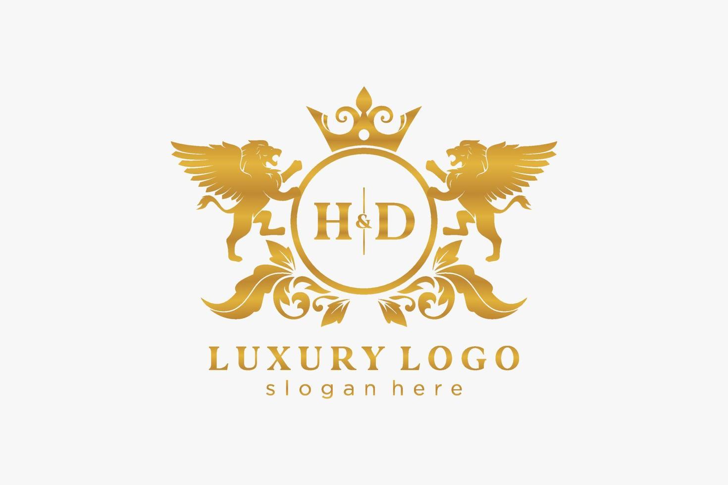 iniziale HD lettera Leone reale lusso logo modello nel vettore arte per ristorante, regalità, boutique, bar, Hotel, araldico, gioielleria, moda e altro vettore illustrazione.