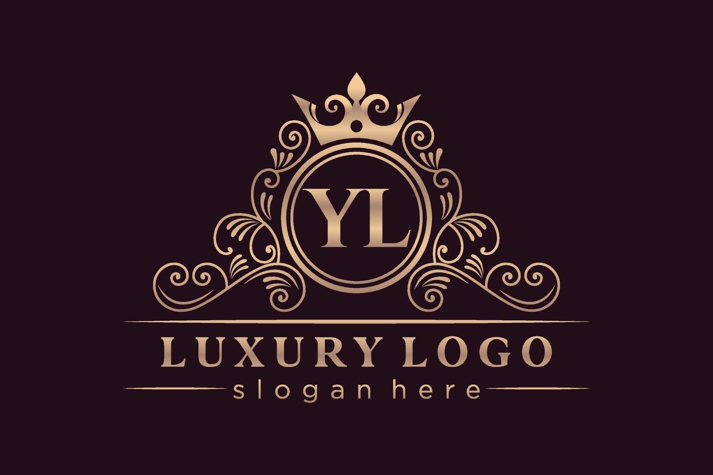 yl iniziale lettera oro calligrafico femminile floreale mano disegnato araldico monogramma antico Vintage ▾ stile lusso logo design premio vettore