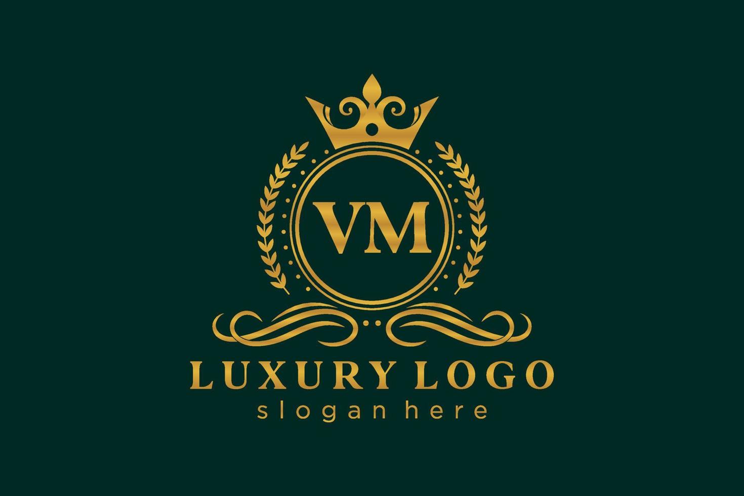 iniziale vm lettera reale lusso logo modello nel vettore arte per ristorante, regalità, boutique, bar, Hotel, araldico, gioielleria, moda e altro vettore illustrazione.