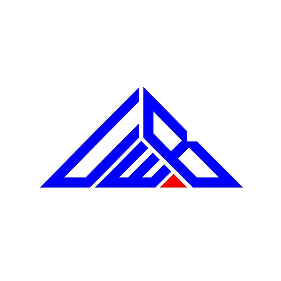uwb lettera logo creativo design con vettore grafico, uwb semplice e moderno logo nel triangolo forma.