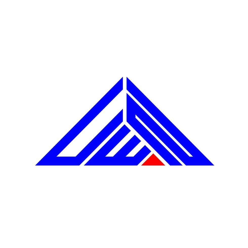 uwn lettera logo creativo design con vettore grafico, uwn semplice e moderno logo nel triangolo forma.