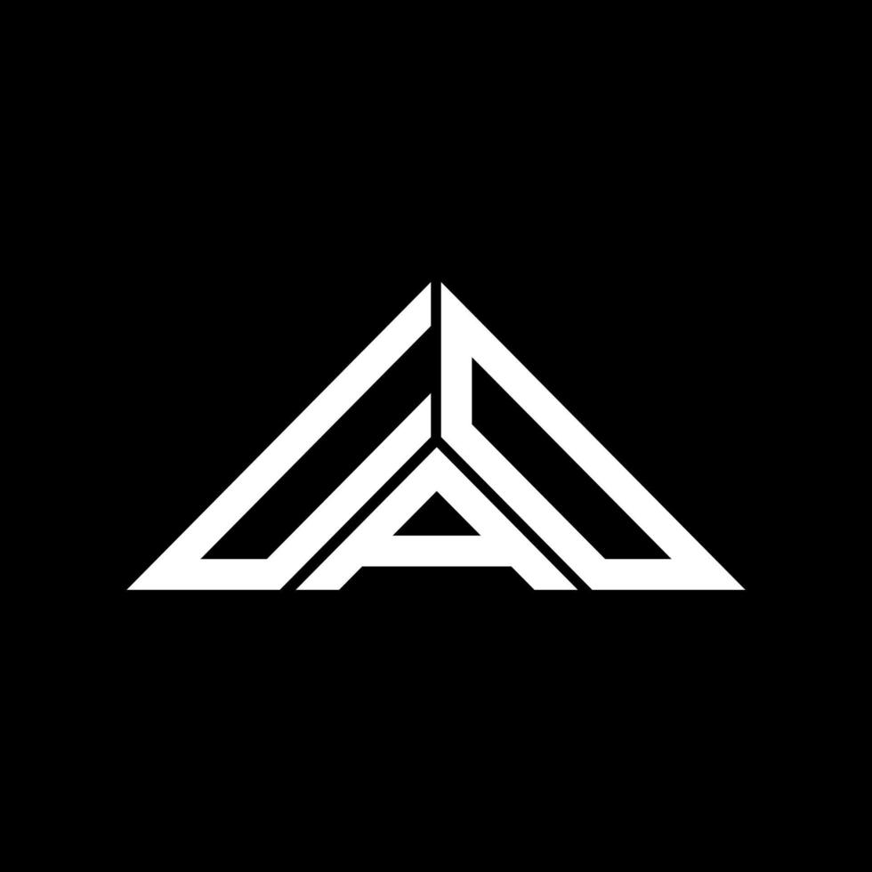 uad lettera logo creativo design con vettore grafico, uad semplice e moderno logo nel triangolo forma.