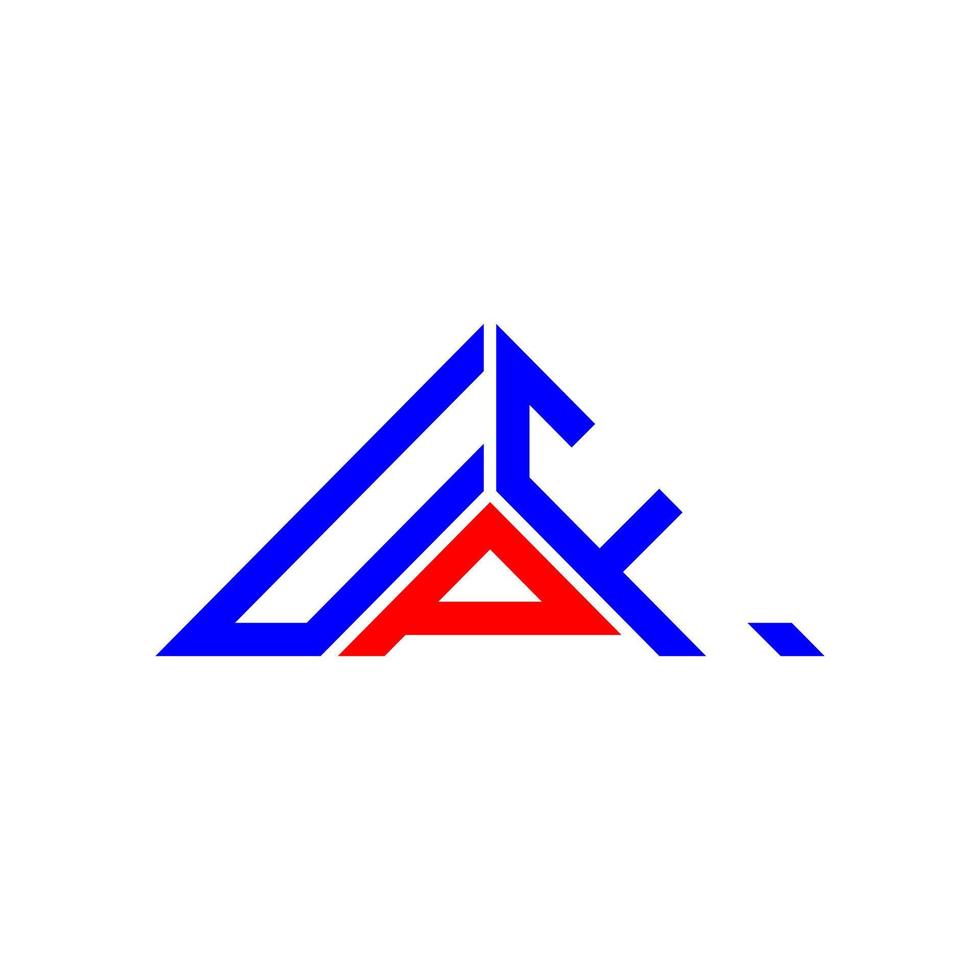 upf lettera logo creativo design con vettore grafico, upf semplice e moderno logo nel triangolo forma.
