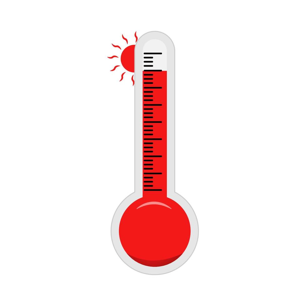 tempo metereologico termometro con caldo temperatura piatto illustrazione vettore