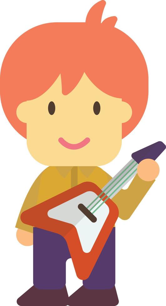 musicista con elettrico chitarra illustrazione nel minimo stile vettore