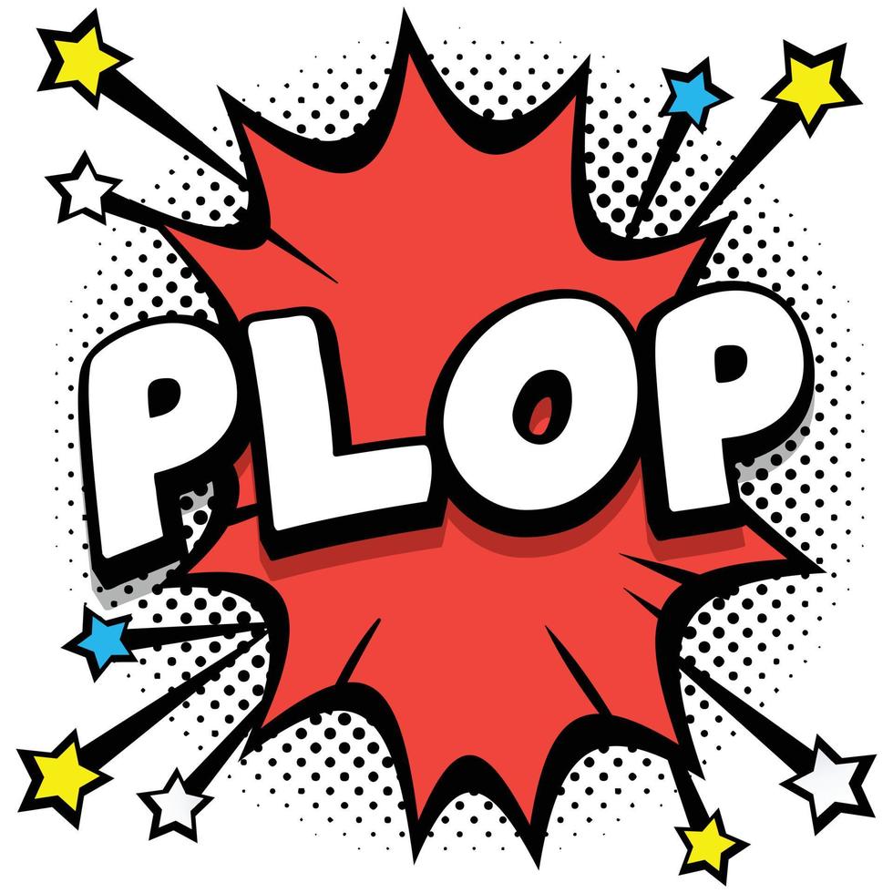 plop pop arte comico discorso bolle libro suono effetti vettore