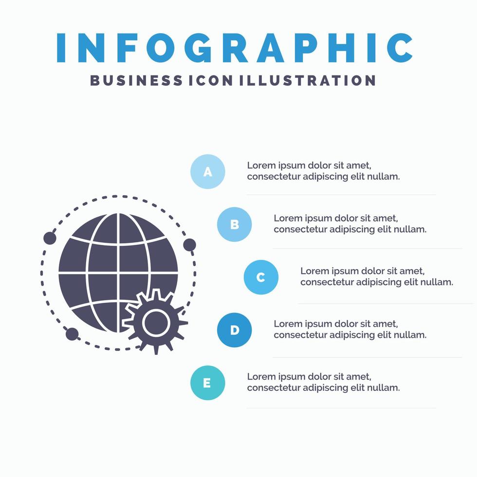 collegato. in linea. mondo. globo. multiplayer infografica modello per sito web e presentazione. glifo grigio icona con blu Infografica stile vettore illustrazione.