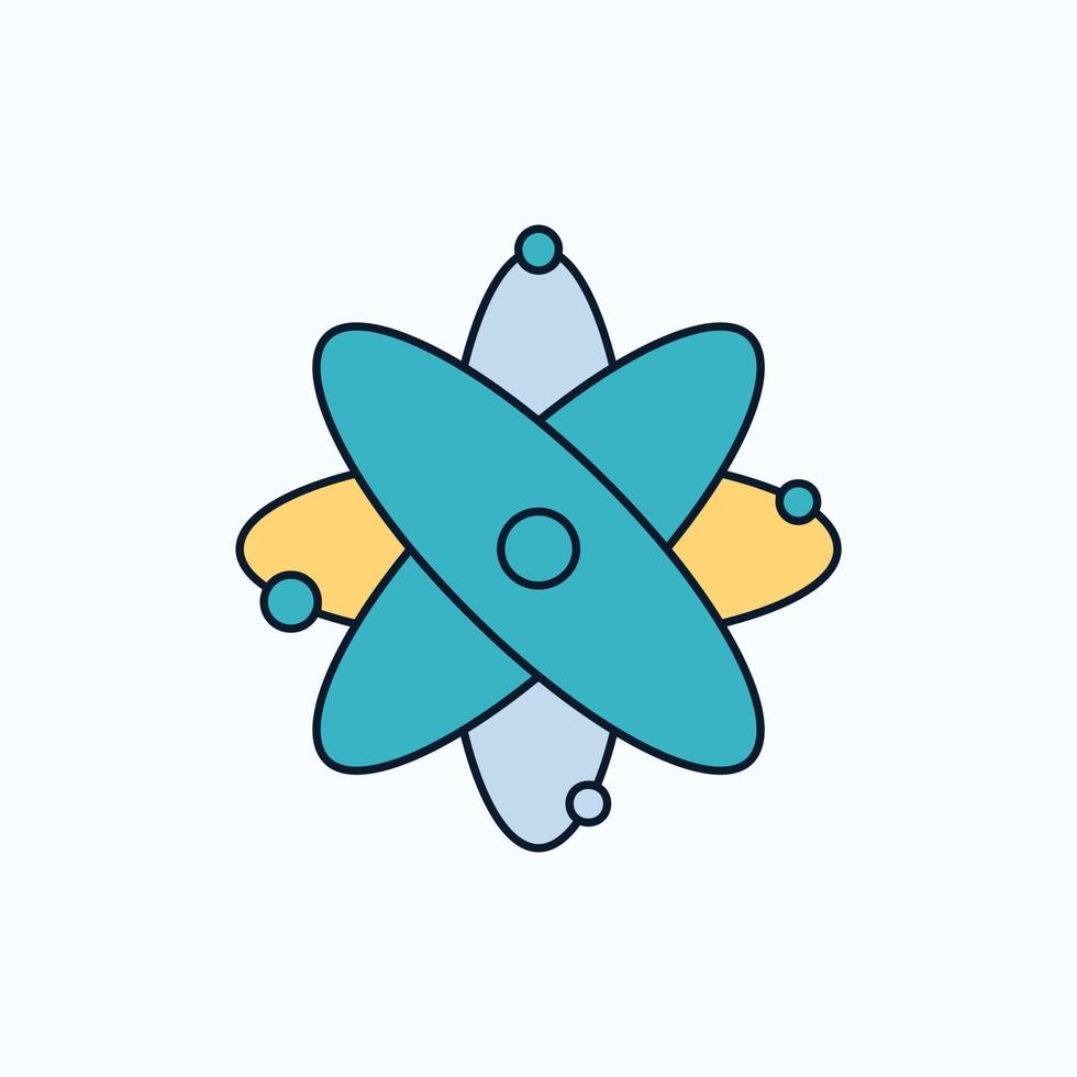 atomo. nucleare. molecola. chimica. scienza piatto icona. verde e giallo cartello e simboli per sito web e mobile applicazione. vettore illustrazione