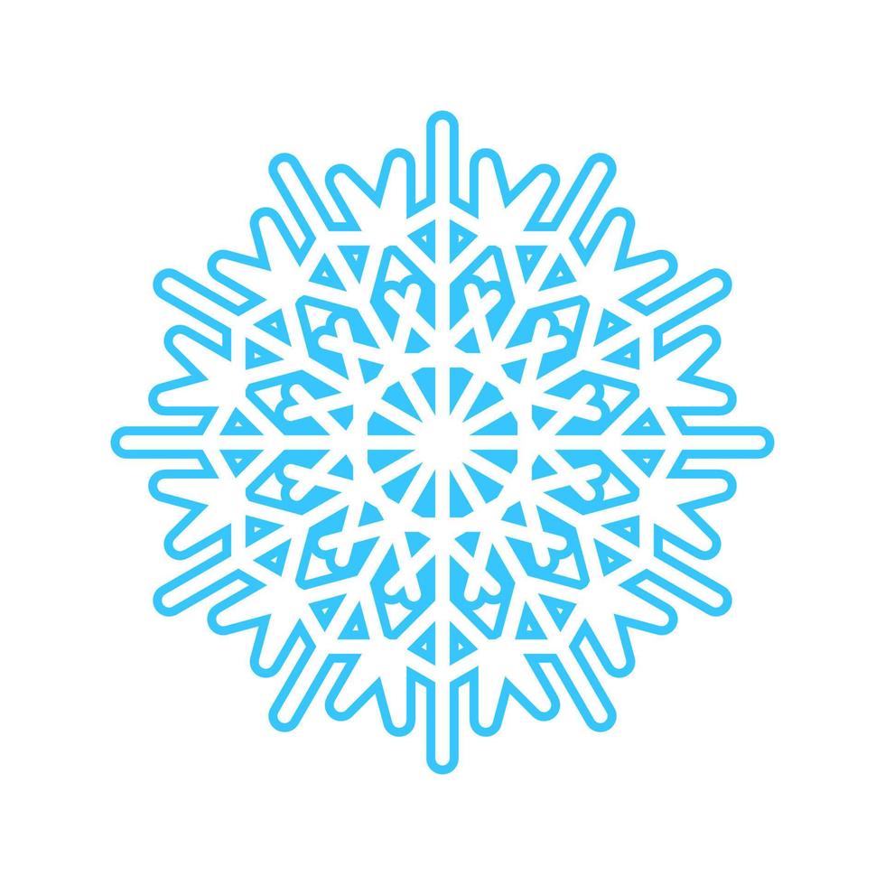 semplice fiocco di neve fatto di blu Linee. festivo decorazione per nuovo anno e Natale, simbolo di inverno, elemento per design. vettore illustrazione